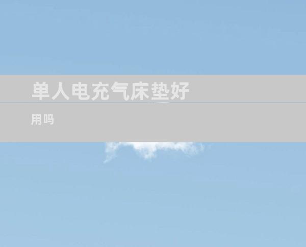 单人电充气床垫好用吗