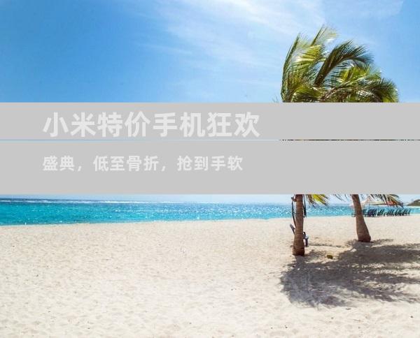 小米特价手机狂欢盛典，低至骨折，抢到手软