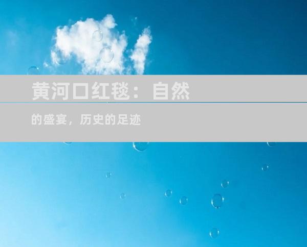 黄河口红毯：自然的盛宴，历史的足迹